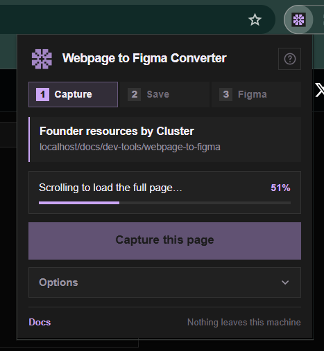 Step 2: Click Copy for Figma in the extension popup