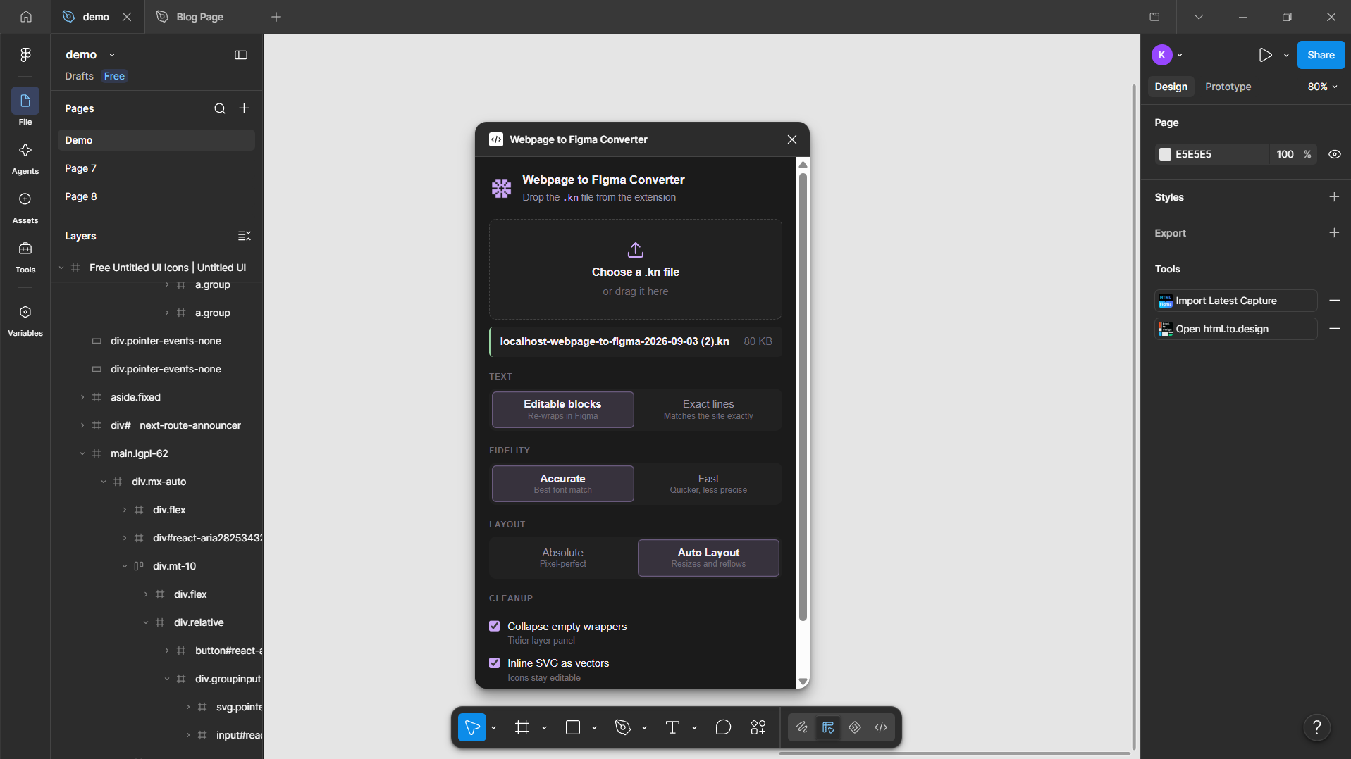 Step 4: Click Import in the Figma plugin